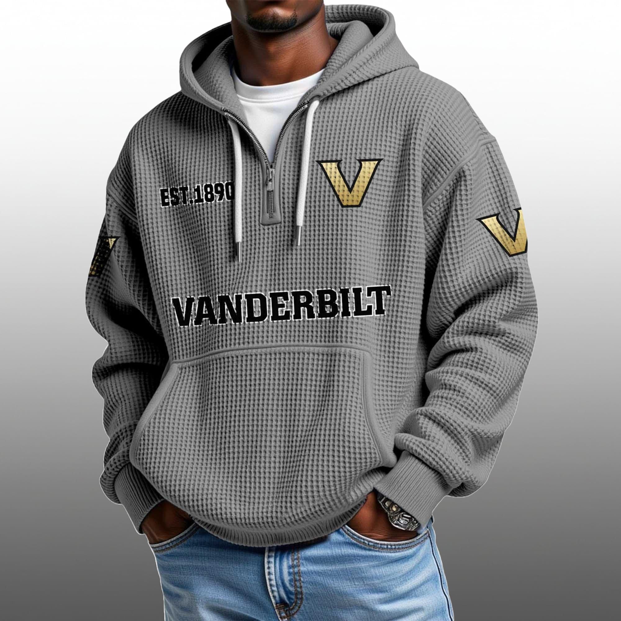 Vanderbilt EST 1890 Half Quarter Zip Waffle Hoodie 1 Vanderbilt EST 1890 Half Quarter Zip Waffle Hoodie 1