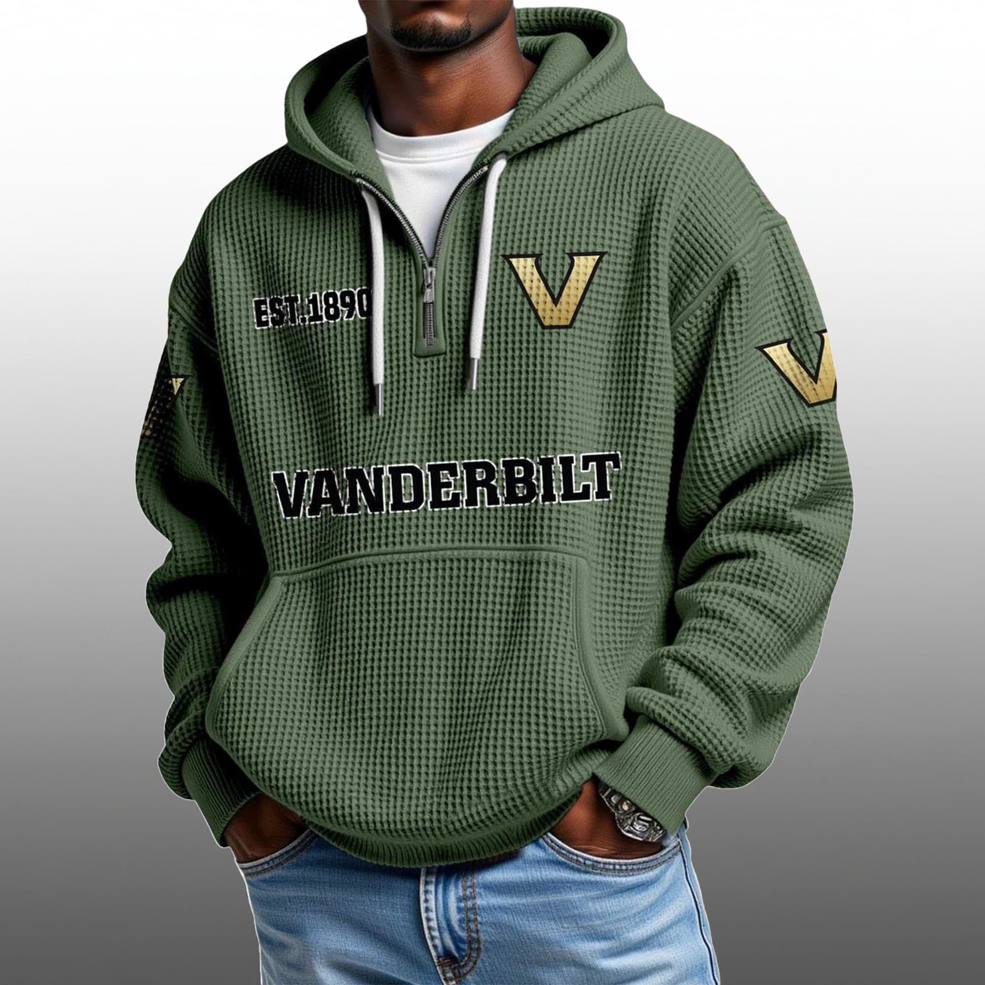 Vanderbilt EST 1890 Half Quarter Zip Waffle Hoodie 5 Vanderbilt EST 1890 Half Quarter Zip Waffle Hoodie