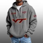 Virginia Tech EST 1892 Half Quarter Zip Waffle Hoodie