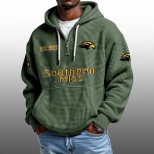 Southern Miss EST 1912 Half Quarter Zip Waffle Hoodie 1