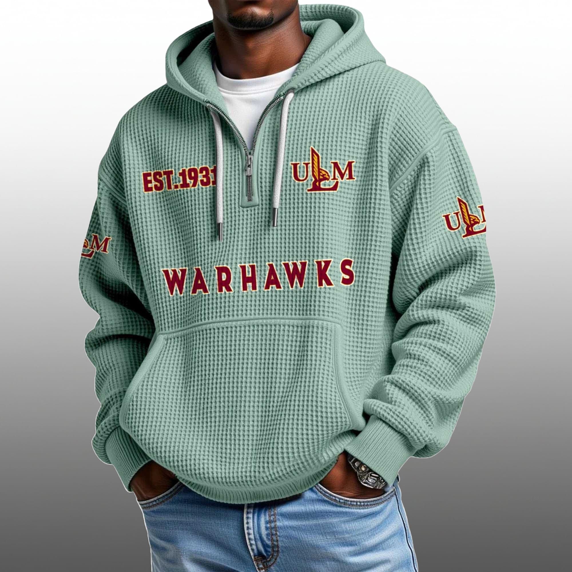 Warhawks EST 1931 Half Quarter Zip Waffle Hoodie 2 Warhawks EST 1931 Half Quarter Zip Waffle Hoodie 2