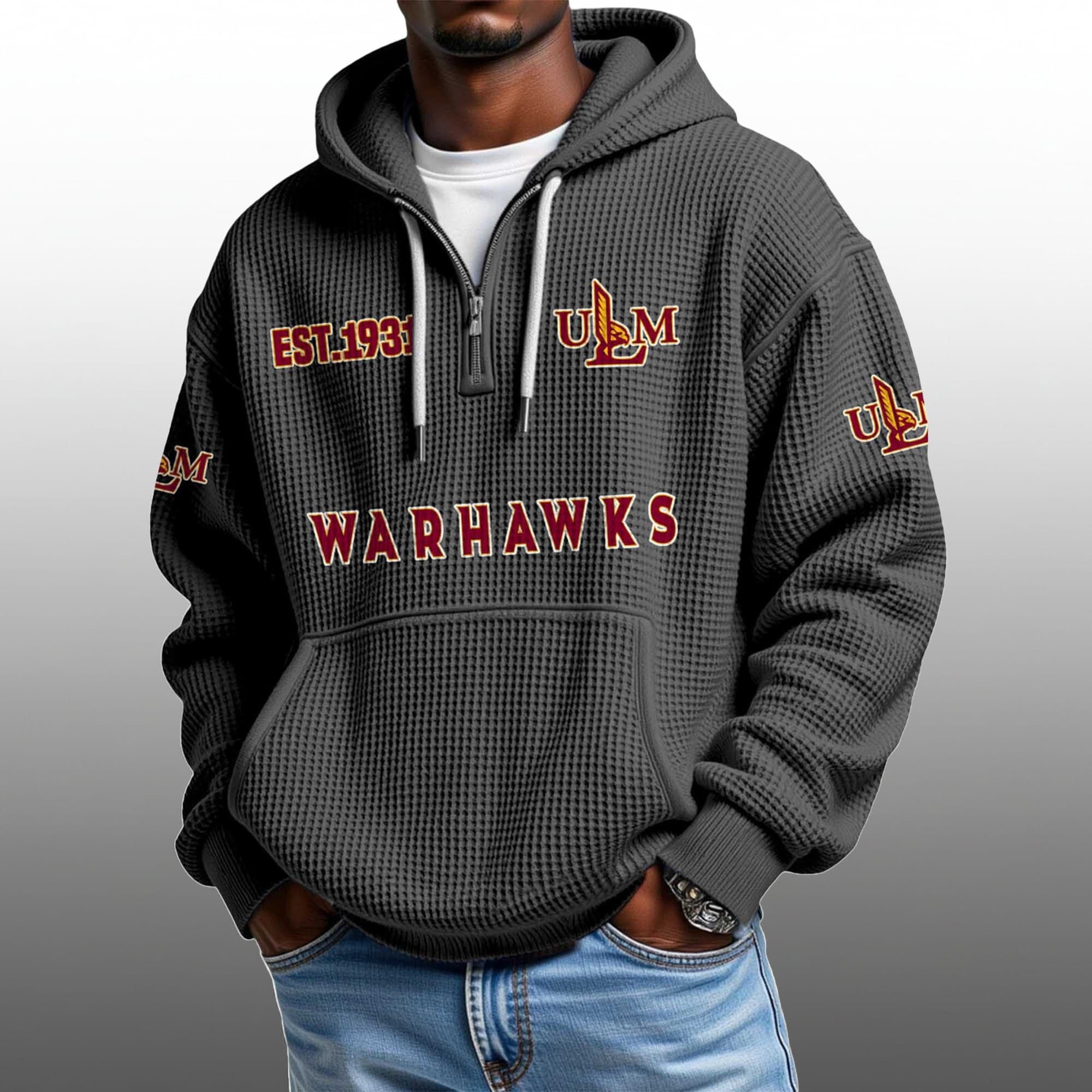 Warhawks EST 1931 Half Quarter Zip Waffle Hoodie 4 Warhawks EST 1931 Half Quarter Zip Waffle Hoodie 4