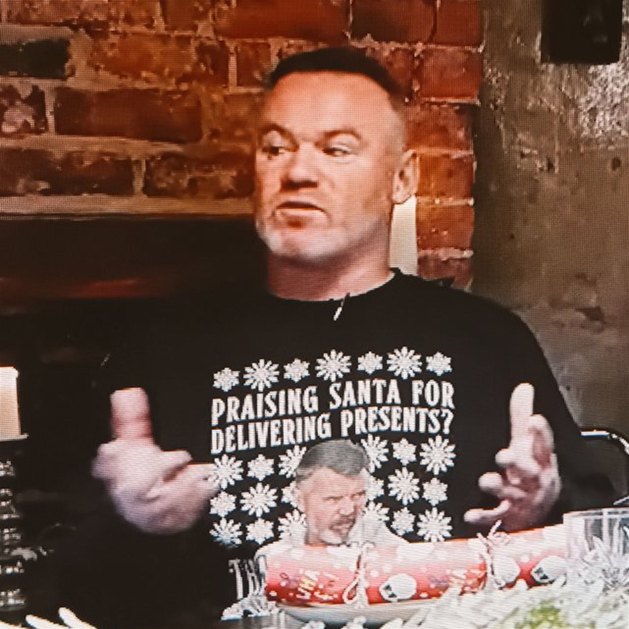 Wayne Rooney Praising Santa For Delivering Presents That's His Jog Ugly Sweater Wayne Rooney Praising Santa For Delivering Presents That's His Jog Ugly Sweater