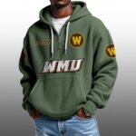 Western Michigan EST 1906 Half Quarter Zip Waffle Hoodie