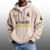 Wyoming Cowboys EST 1893 Half Quarter Zip Waffle Hoodie 1