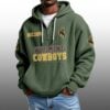 Wyoming Cowboys EST 1893 Half Quarter Zip Waffle Hoodie 2