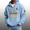 Wyoming Cowboys EST 1893 Half Quarter Zip Waffle Hoodie 3