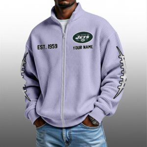 NY Jets EST 1959 Quarter Zip Waffle Sweatshirt
