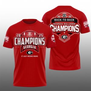 14 Georgia Bulldogs 2025 SEC Football Champions Back To Back Shirt