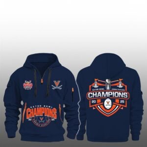 0 Virginia Cavaliers Gator Bowl Champions 2025 Quarter Zip Hoodie