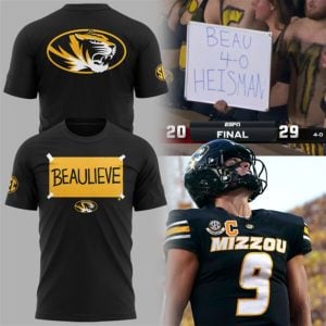 9 2025 Missouri Football Beau Pribula Believe Shirt