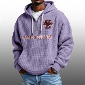 2026 Boston College Waffle Zip Hoodie 1