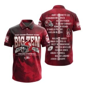 Indiana Hoosiers Football 2025 Championship Game Big Ten Polo Shirt 1