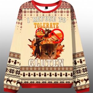 I Refuse to Tolerate Gluten Ugly Sweater 2025 Christmas 1 1