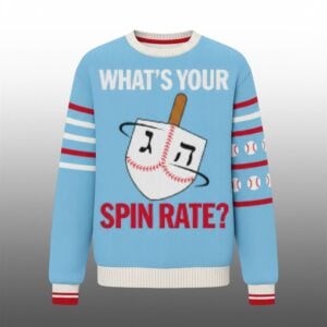 2026 What Your Spin Rate Hanukkah Ugly Sweater 1