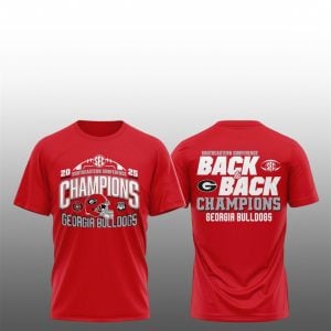 1 Georgia Bulldogs 2025 SEC Back To Back Celebration Shirt