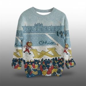 Brutus Buckeye Ohio Snow Michigan Ugly Christmas Sweater 1