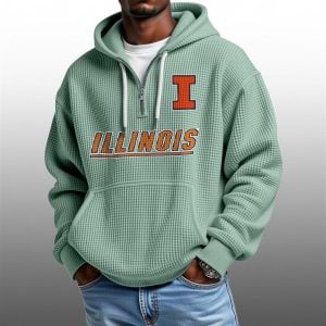 2026 Fighting Illini Waffle Zip Hoodie 1