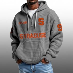 Syracuse EST 1889 Half Quarter Zip Waffle Hoodie 1
