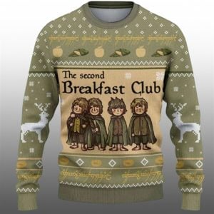 The Lord Of The Rings The Second Breakfast Club Ugly Sweater 2025 Christmas 1 1