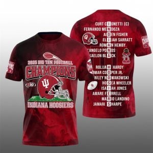 1 2025 Big Ten Football Champions Indiana Hoodiers Shirt