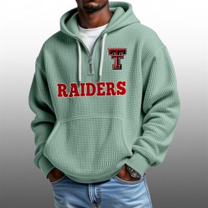 2026 Red Raiders Waffle Zip Hoodie 1
