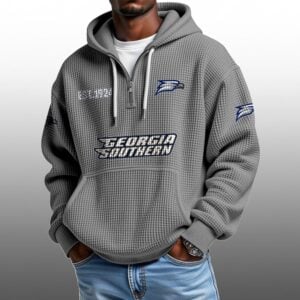 Georgia Southern EST 1924 Half Quarter Zip Waffle Hoodie 1