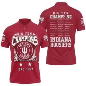 Hoosiers Big Ten Conference Champions 2025 Polo Shirt 1