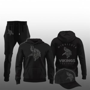 Vikings 2025 Back In Black Hoodie Combo 1 1