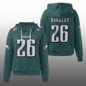 2025 Eagles Saquon Barkley 26 Waffle Hoodie 1 1
