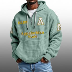 Appalachian State EST 1928 Half Quarter Zip Waffle Hoodie 1