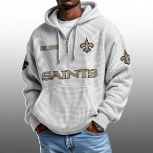 Saints EST 1966 Half Quarter Zip Waffle Hoodie 1
