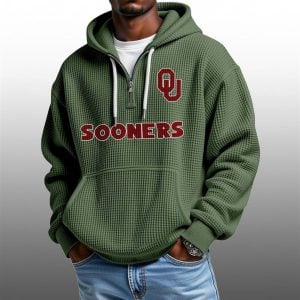 2026 Sooners Waffle Zip Hoodie 1