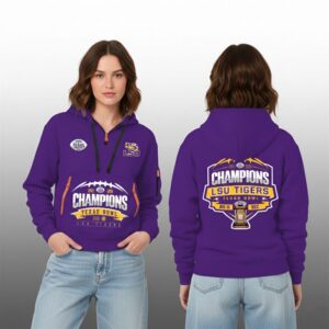 11 LSU Tiger 2025 Champions Texas Bowl Quarter Zip Hoodie