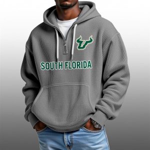 2026 South Florida Bulls Waffle Zip Hoodie 1