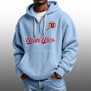 2026 Utah Utes Waffle Zip Hoodie 1