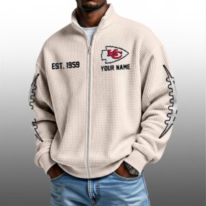 KC Chiefs EST 1959 Quarter Zip Waffle Sweatshirt
