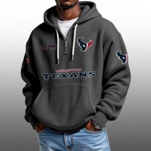 Texans EST 1999 Half Quarter Zip Waffle Hoodie 1