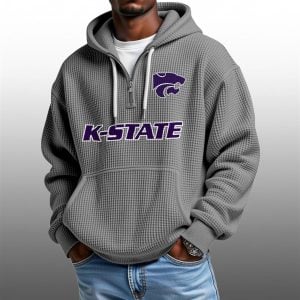 2026 K State Wildcats Waffle Zip Hoodie 1