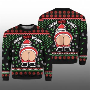 2025 Christmas Funny Silent Butt Deadly Santa Ugly Sweater 1 1