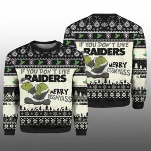 If You Dont Like Raiders Merry Kissmyass Ugly Sweater 2025 Christmas 1 1