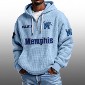 Memphis EST 1912 Half Quarter Zip Waffle Hoodie 1