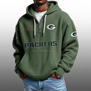 Packers EST 1919 Half Quarter Zip Waffle Hoodie 1