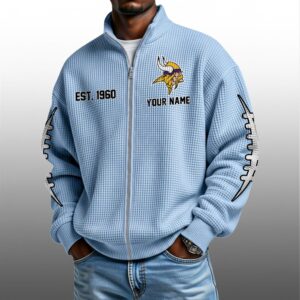 Vikings EST 1960 Quarter Zip Waffe Sweatshirt 1