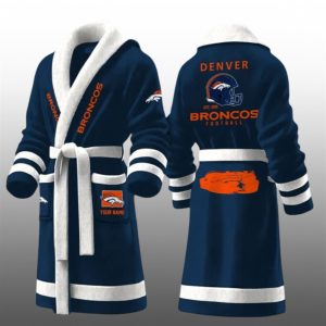 2026 Denver Broncos Football EST 1959 Fleece Bathrobe 1 1