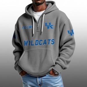 Wildcats EST 1891 Half Quarter Zip Waffle Hoodie 1