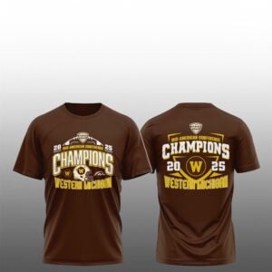 0 Western Michigan Broncos 2025 Mid American Conference Football Champions Shirt