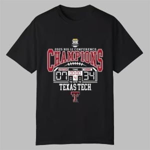 Tech Red Raiders 2025 Big 12 Champions Score Shirt 0 0