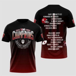 1 Indiana Hoosiers 2025 Big Football Champions Shirt