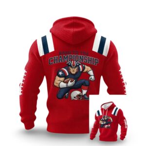 2026 Road To The Championship Go Patriots Football Fans Gameday Waffle Hoodie 1